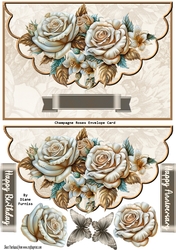 Champagne Rose Envelope Card