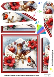 Christmas Envelope (3) Fan Pyramid Topper