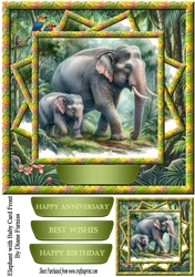 Elephant & Baby Card Front