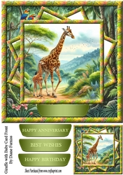 Giraffe & Baby Card Front