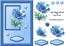 Blue Poppy Card Front