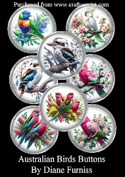Australian Birds Buttons