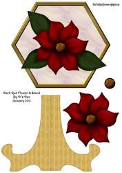 Dark Red Flower & Stand