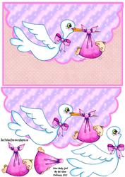 New Baby Girl Envelope Card