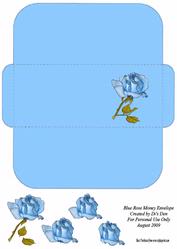 Blue Rose Money Envelope