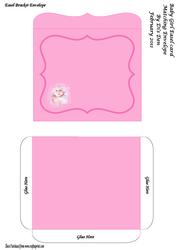 New Baby Girl Matching Easel Card Envelope