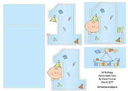 1st Birthday Quick Easel Card