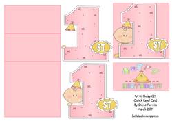 1st Birthday (2) Quick Easel Card