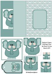 Elephant Capers Fold Back Card