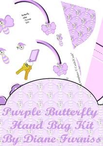 Purple Butterfly Hand Bag Kit