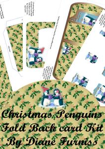 Christmas Penguins Fold Back Card Kit