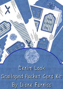 Denim Look Scalloped Pocket Card Kit