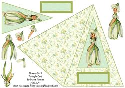 Flower Girl 1 Triangle Card