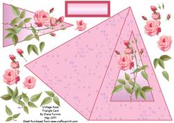 Vintage Rose Triangle Card