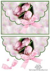 Pink Tulips Envelope Card Front