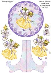 Elephant Blossoms Plate & Stand