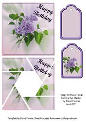 Happy Birthday Floral Camera Eye Stacker