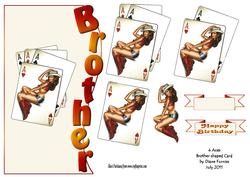 4 Ace's Brother Shaped Card