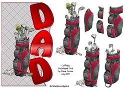 Golf Bag Dad Shaped Card