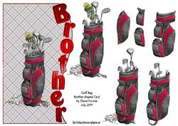 Golf Bag Brother Shaped Card