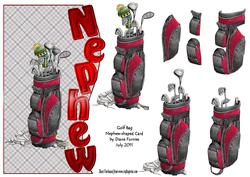 Golf Bag Nephew Shaped Card