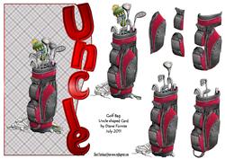 Golf Bag Uncle Shaped Card