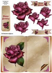 Red Antique Rose Open Book