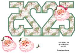 25th Shaped Christmas Card