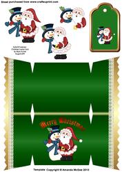 Santa & Snowman Christmas Cracker Card