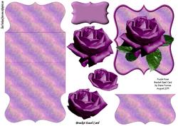 Purple Rose Bracket Easel Card