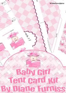 Baby Girl Tent Card Kit