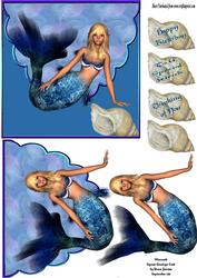 Mermaid Square Envelope Card