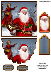 Santa & Lady Square Envelope Card