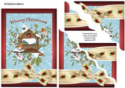 Christmas Birdhouse Wavy Corner Stacker