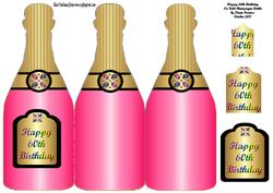 60th Birthday Bottle Tri Fold