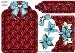 Blue Poinsettia Pocket Card