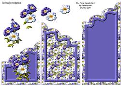 Blue Floral Cascade Card