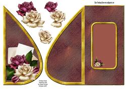 Antique Rose Teardrop Card