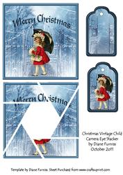 Christmas Vintage Child Camera Eye Stacker