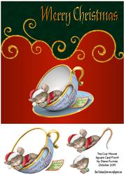 Teacup Mouse Square Card Front