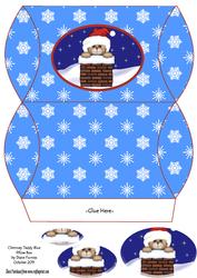 Chimney Teddy Blue Pillow Box