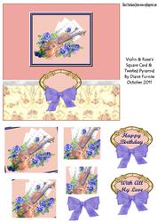 Violin & Rose's Square Card