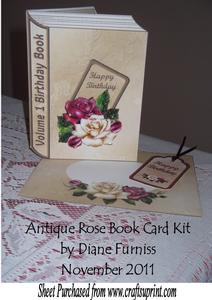 Antique Rose Book Card Kit