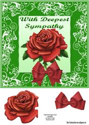 Single Rose Card Front Sympathy