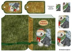 Christmas Sheep Dog Book Card
