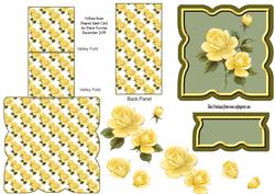 Yellow Rose Shaped Easel Card