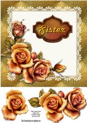 Sister Copper Rose Card Front