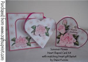Summer Flower Heart Shaped Card Kit
