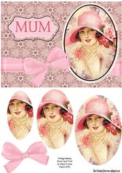 Vintage Beauty Mum Card Front