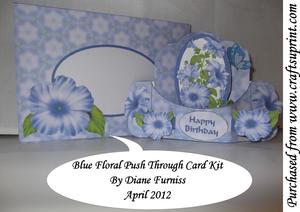 Blue Floral Push Through Card Kit